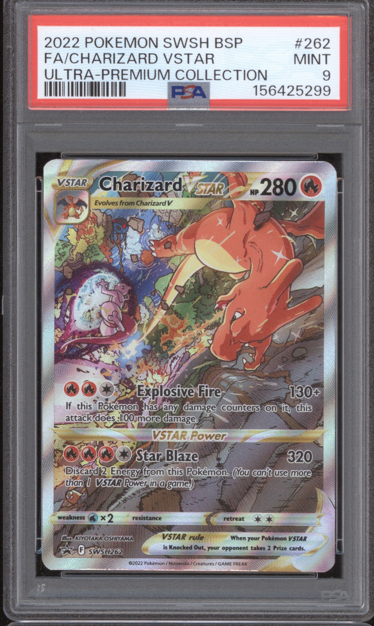 CHARIZARD VSTAR 2022 POKEMON SWSH BLACK STAR PROMO #262 UPC Promo PSA 9