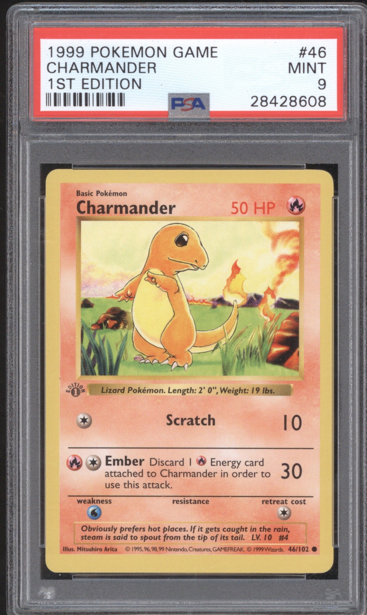 CHARMANDER 1999 POKEMON 46 PSA 9 1ST EDITION