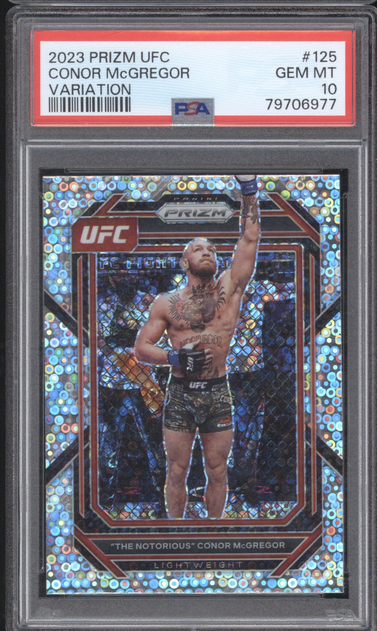 CONOR McGREGOR 2023 PANINI PRIZM DISCO VARIATION #125 PSA 10