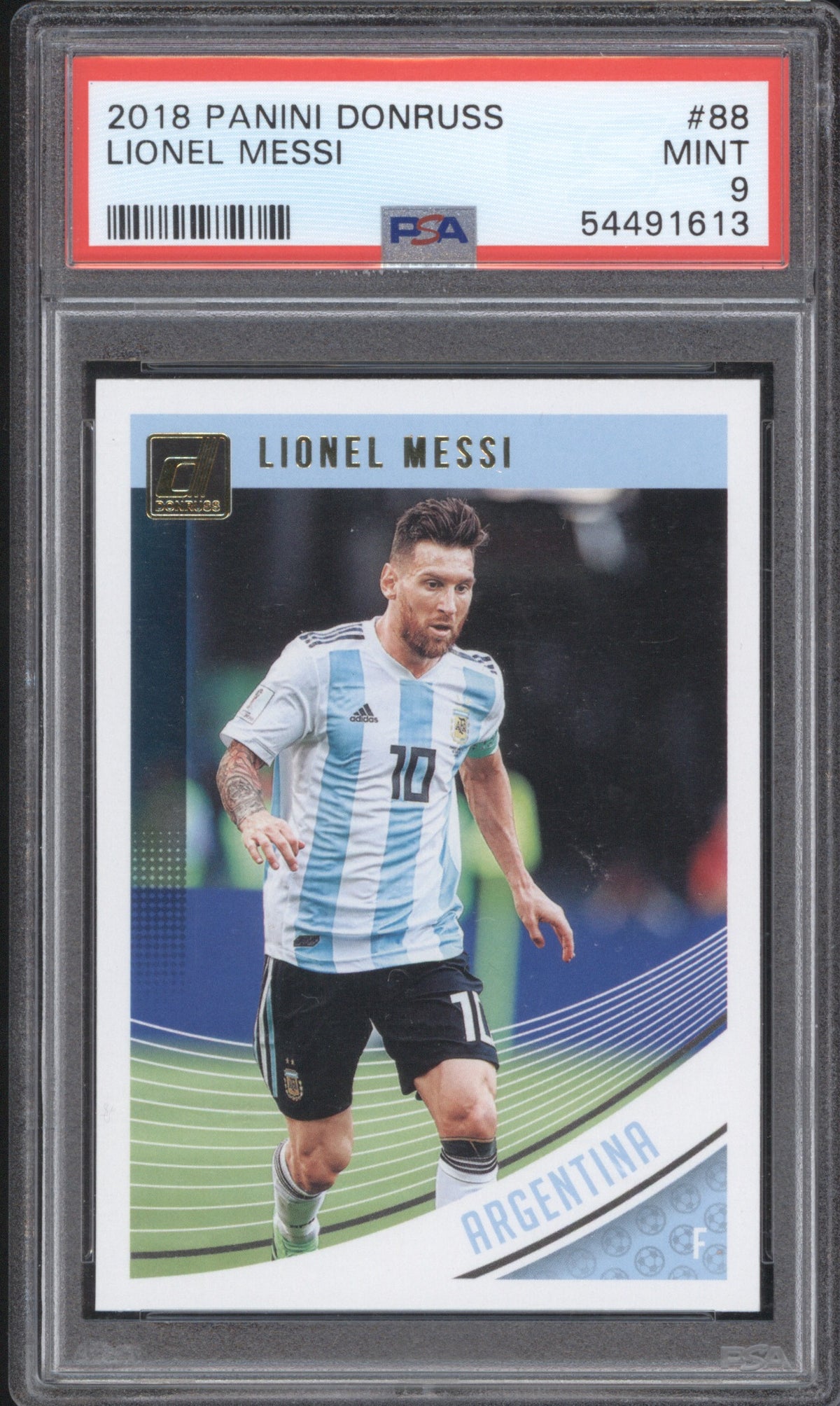 LIONEL MESSI 2018 PANINI DONRUSS ARGENTINA #88 PSA 9