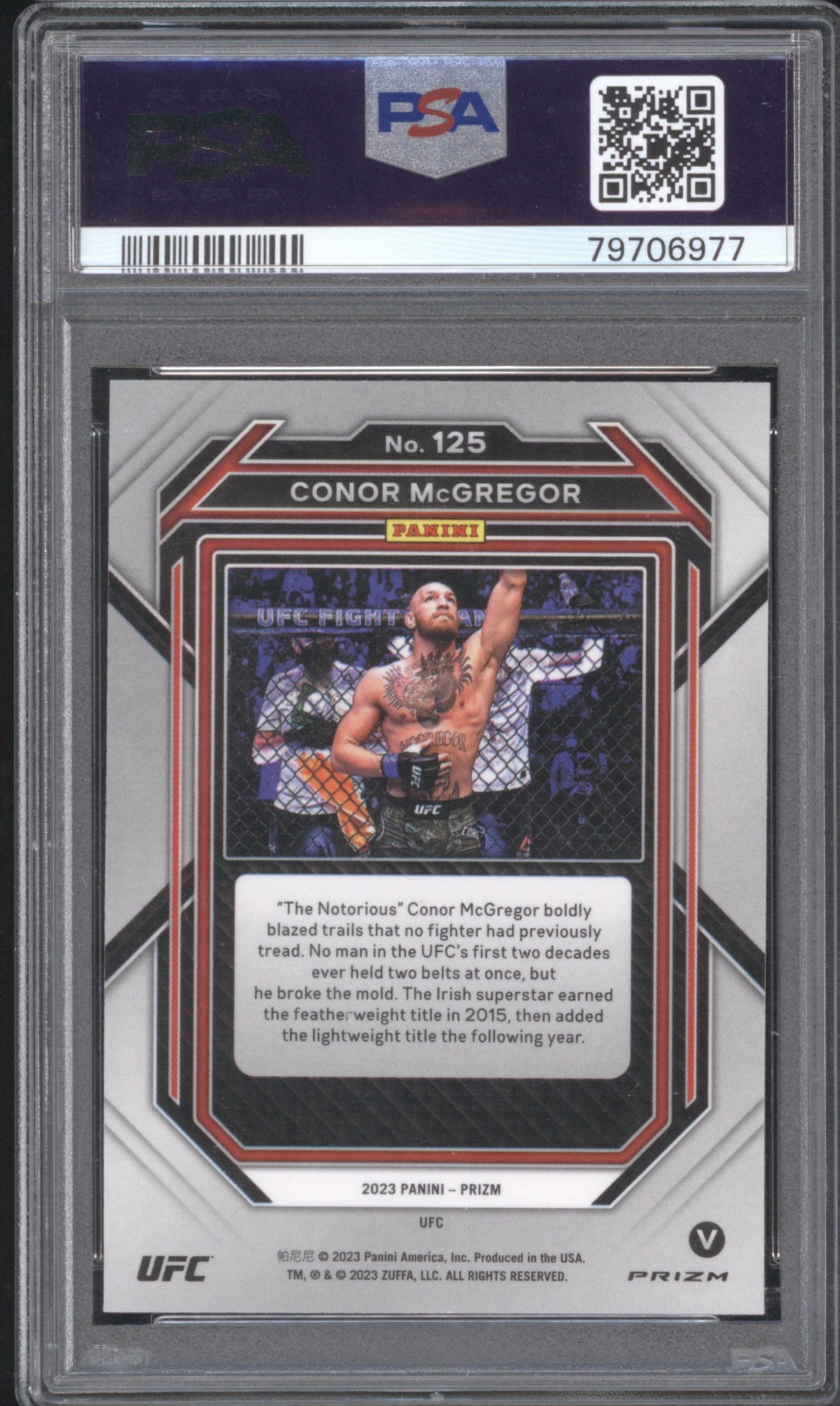 CONOR McGREGOR 2023 PANINI PRIZM DISCO VARIATION #125 PSA 10