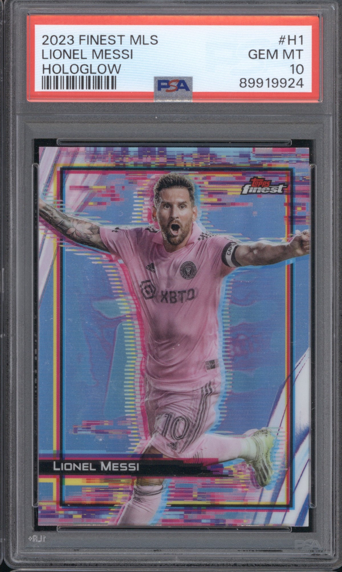 LIONEL MESSI 2023 TOPPS FINEST MLS HOLOGLOW #H1 PSA 10