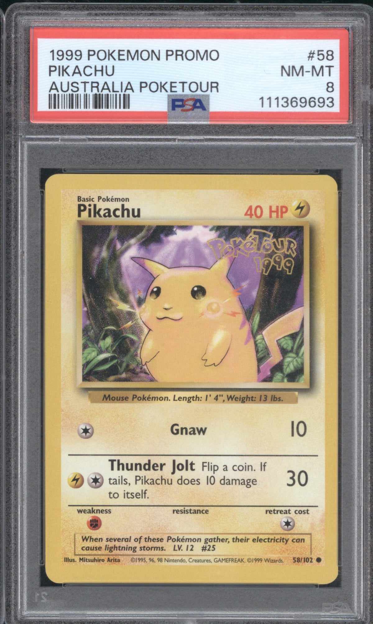 PIKACHU 1999 POKEMON GAME PROMO #58 PSA 8 AUSTRALIA POKETOUR