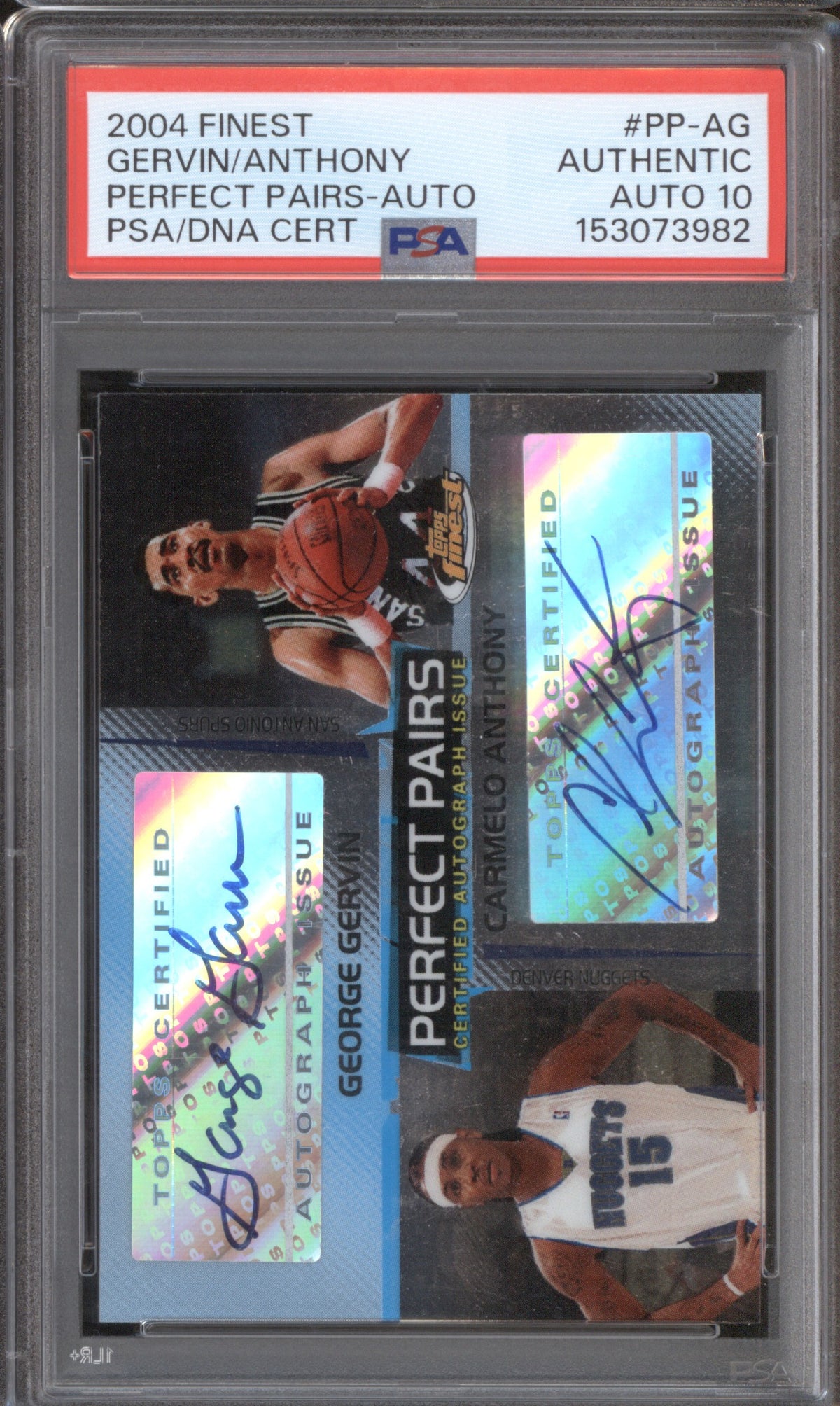 G.GERVIN/C.ANTHONY 2004 FINEST PERFECT PAIRS PP-AG PSA 0 PERFECT PAIRS-AUTO 10