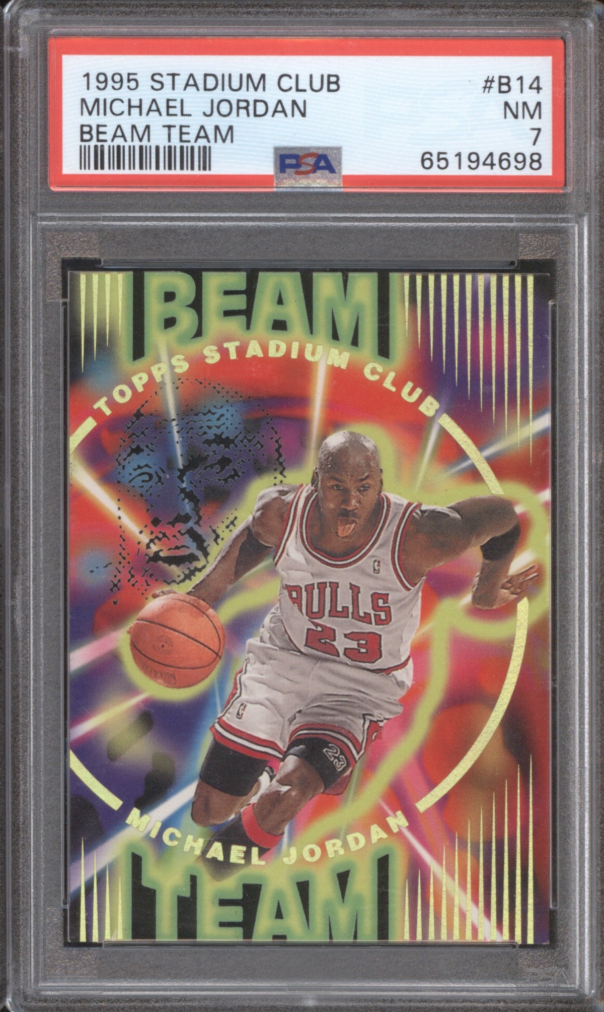 MICHAEL JORDAN 1995 STADIUM CLUB BEAM TEAM B14 PSA 7