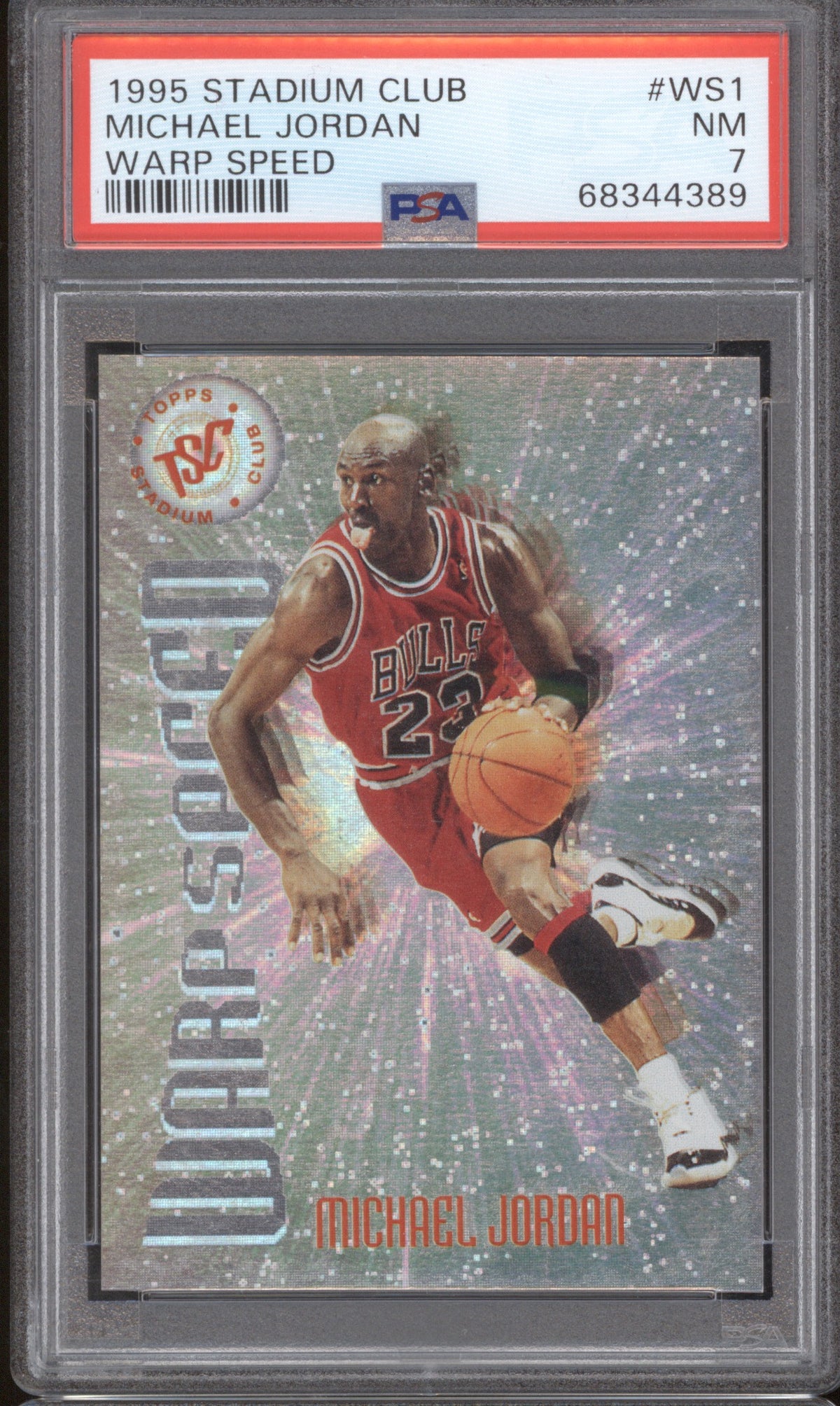 MICHAEL JORDAN 1995 STADIUM CLUB WARP SPEED WS1 PSA 7