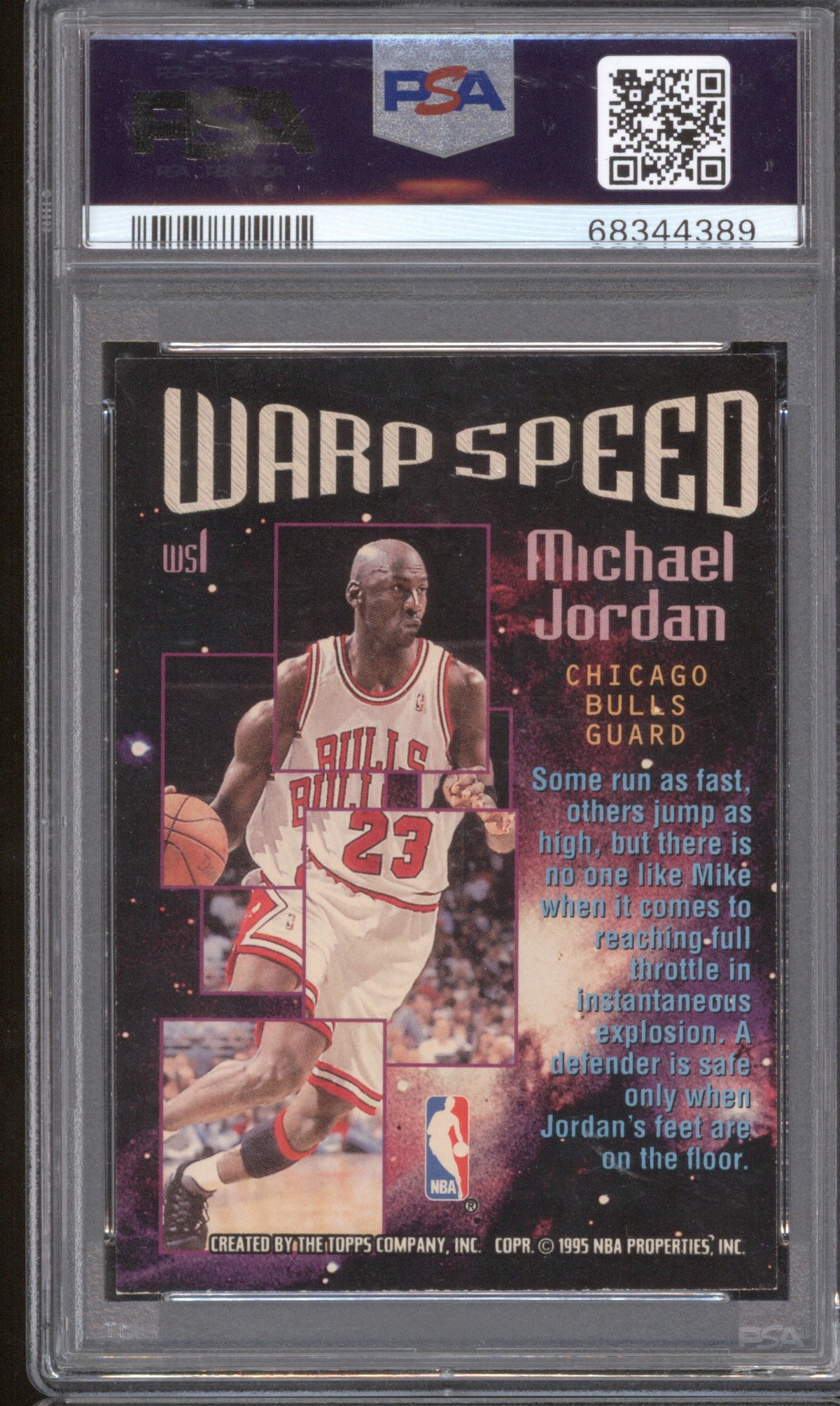 MICHAEL JORDAN 1995 STADIUM CLUB WARP SPEED WS1 PSA 7