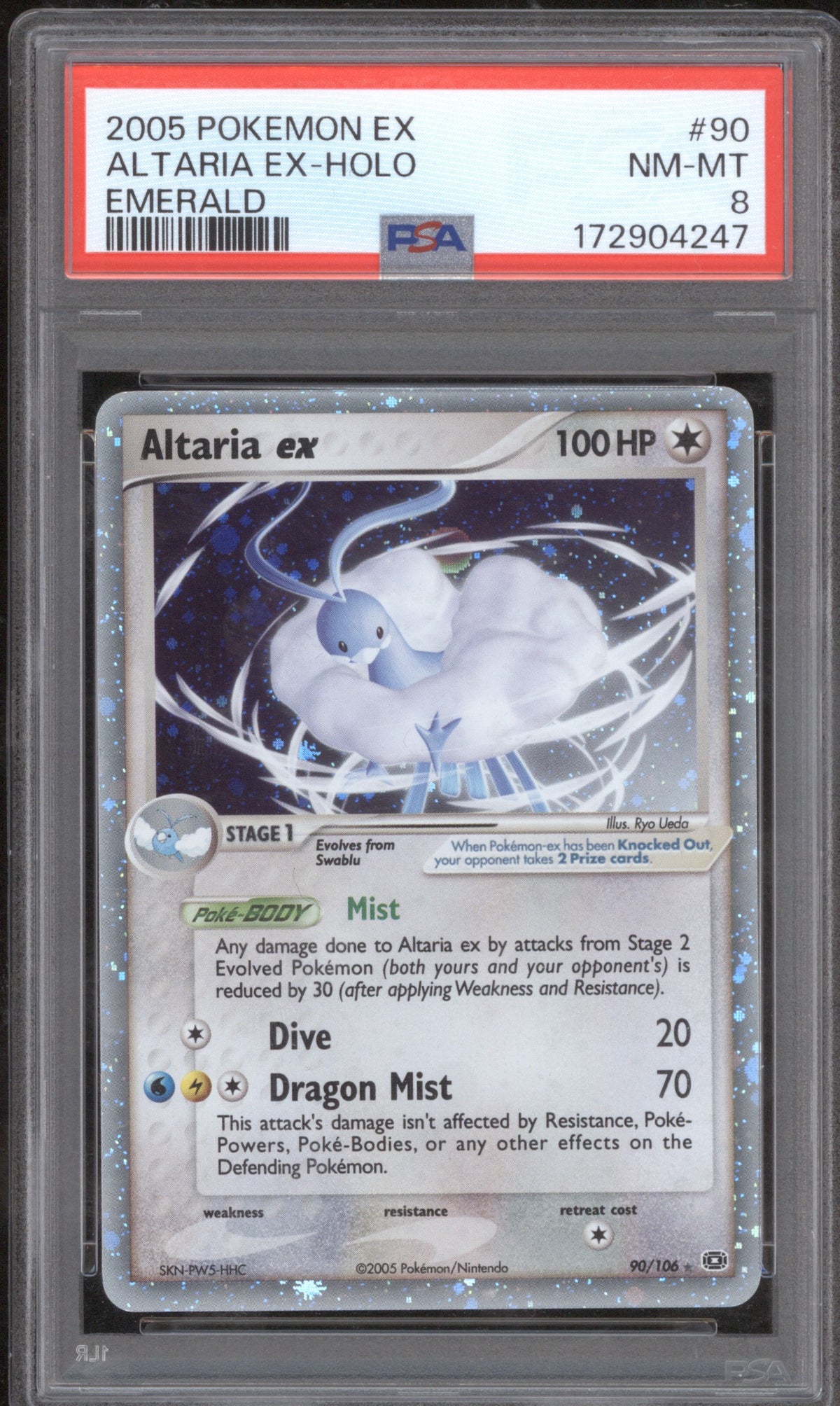 2005 Pokemon EX Emerald 90 Altaria ex Holo PSA 8