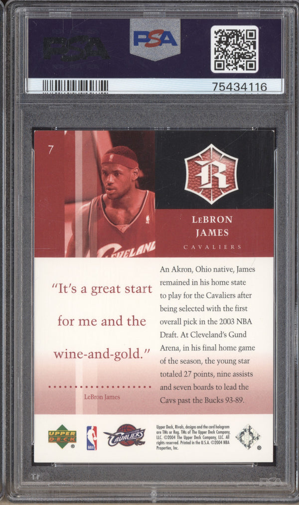 LeBron James 2004-05 Upper Deck Rivals 7 Platinum 20/23 PSA 8 RKO