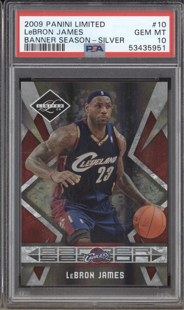 LeBron James 2009-10 Panini Limited 10 Banner Season Silver 11/25 PSA 10 RKO