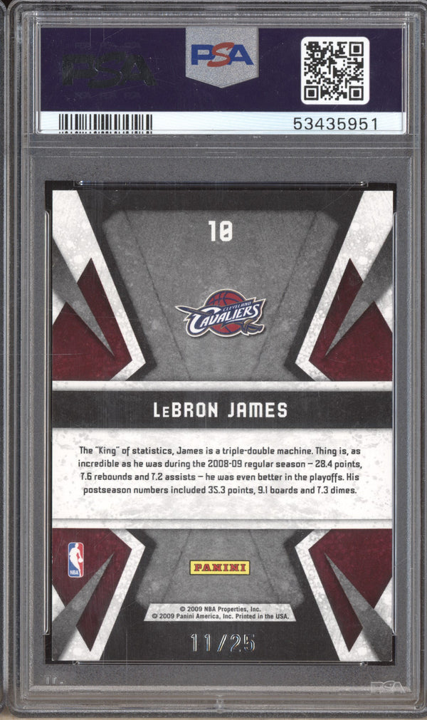 LeBron James 2009-10 Panini Limited 10 Banner Season Silver 11/25 PSA 10 RKO