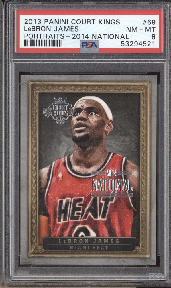 LeBron James 2013-14 Panini Court Kings 69 Portraits 2014 National 2/5 PSA 8 RKO