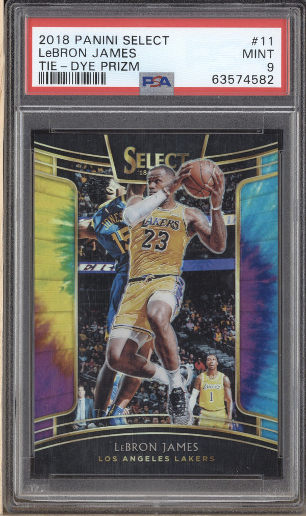 LeBron James 2018-19 Panini Select 11 Concourse Tie Dye 9/25 PSA 9 RKO