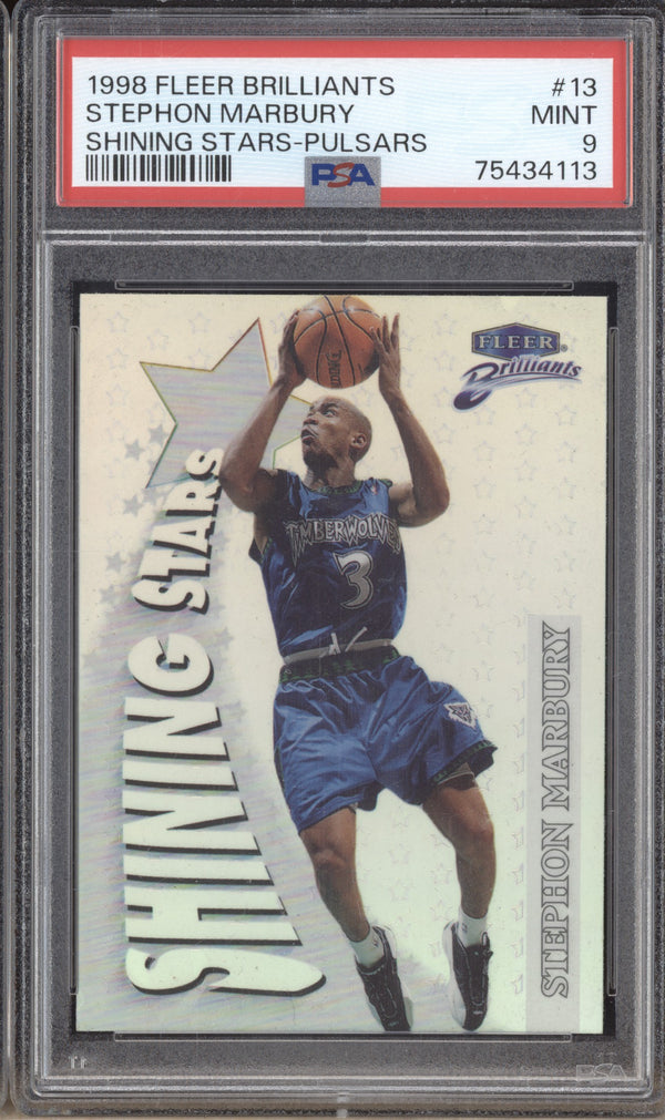 Stephon Marbury 1998-99 Fleer Brilliants 13 Shining Stars Pulsars PSA 9 RKO