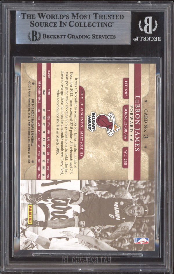 LeBron James 2012-13 Panini Gold Standard 3 Platinum 9/10 BGS 9 RKO