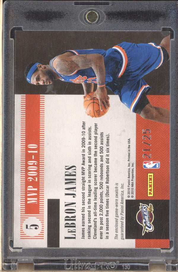 LeBron James 2010-11 Panini Timeless Treasures MVP Materials Prime Patch /25 RKO