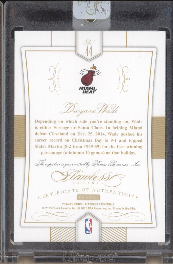 Dwyane Wade 2014-15 Panini Flawless 44 Sapphire Diamond 6/10 RKO