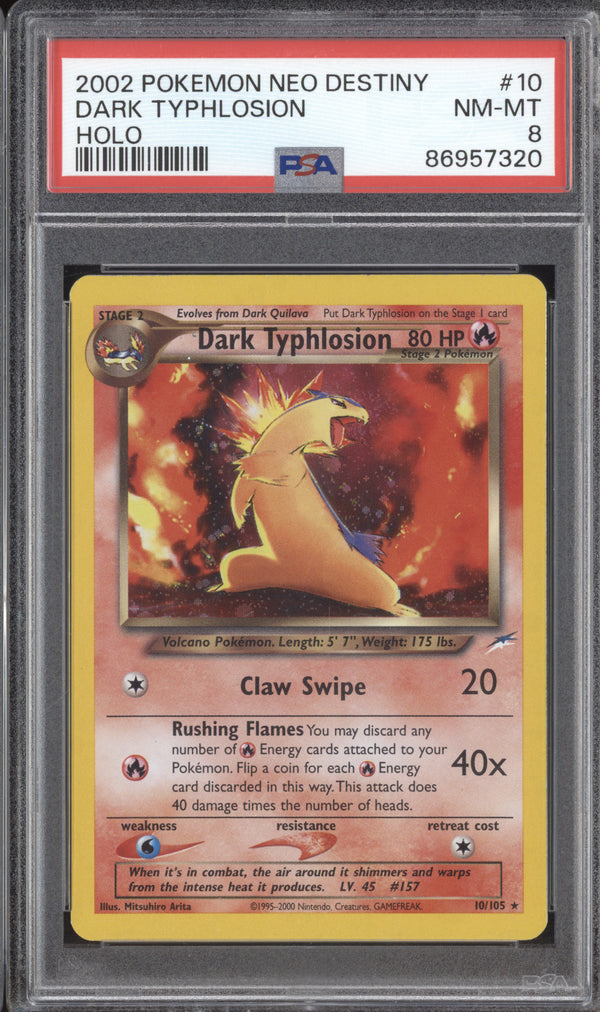 Dark Typhlosion 2002 Pokemon Neo Destiny 10/105 Holo PSA 8 ASR