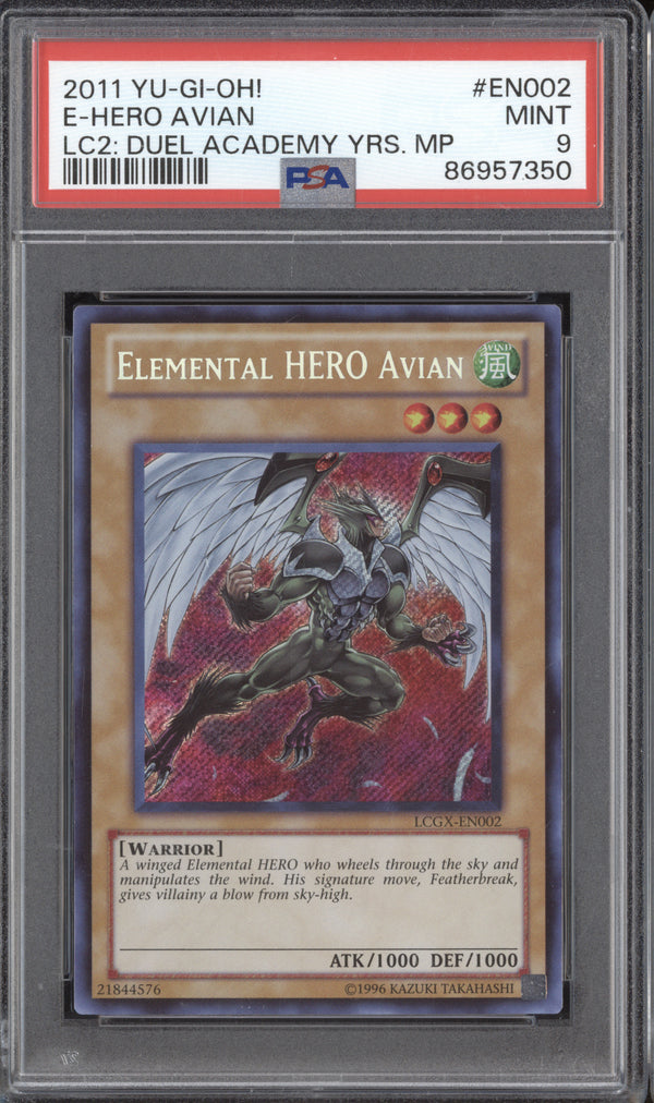 Elemental Hero Avian 2011 Yu-Gi-Oh Legend Collect 2 002 Dual Academy PSA 9 ASR