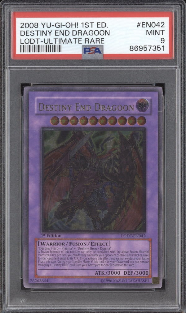 Destiny End Dragoon  Yu-Gi-Oh Light of Destruction 042 1st Ed Ultimate PSA 9