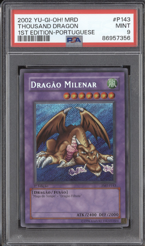 Thousand Dragon 2002 Yu-Gi-Oh Metal Raiders P143 1st Ed Portuguese PSA 9 ASR