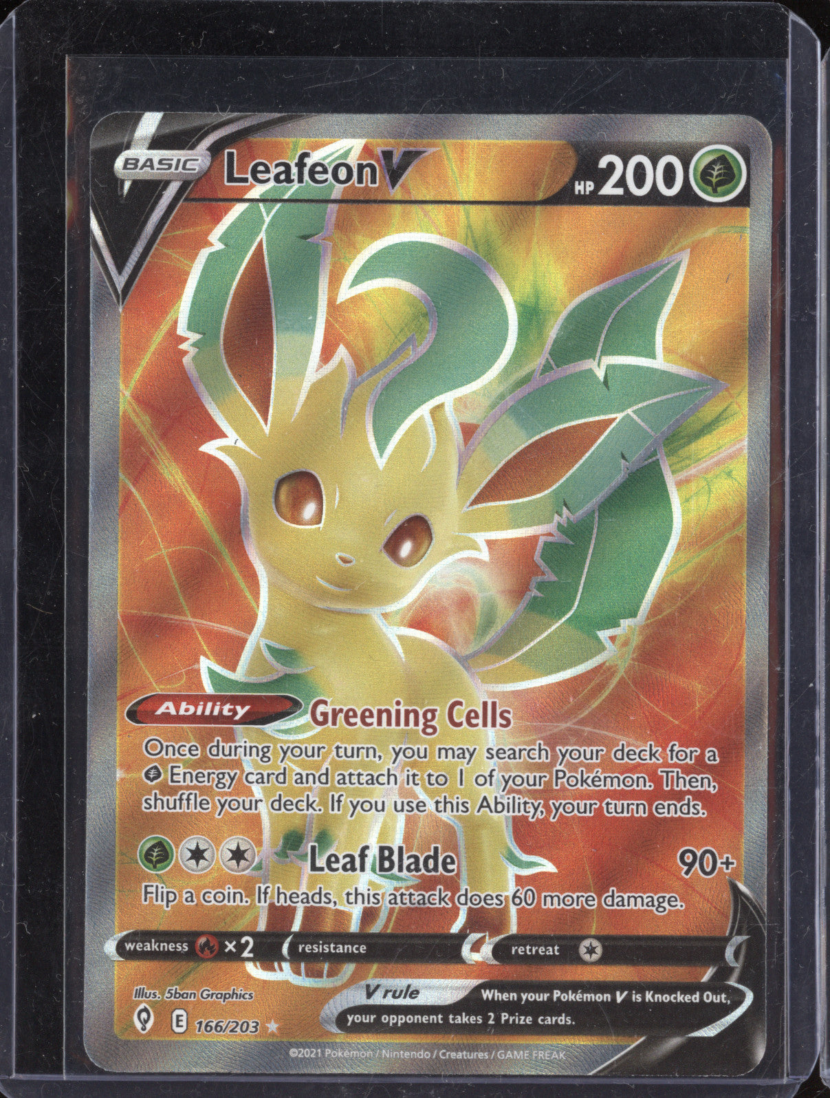 Leafeon V 2021 Pokemon Evolving Skies 166/203 Full Art