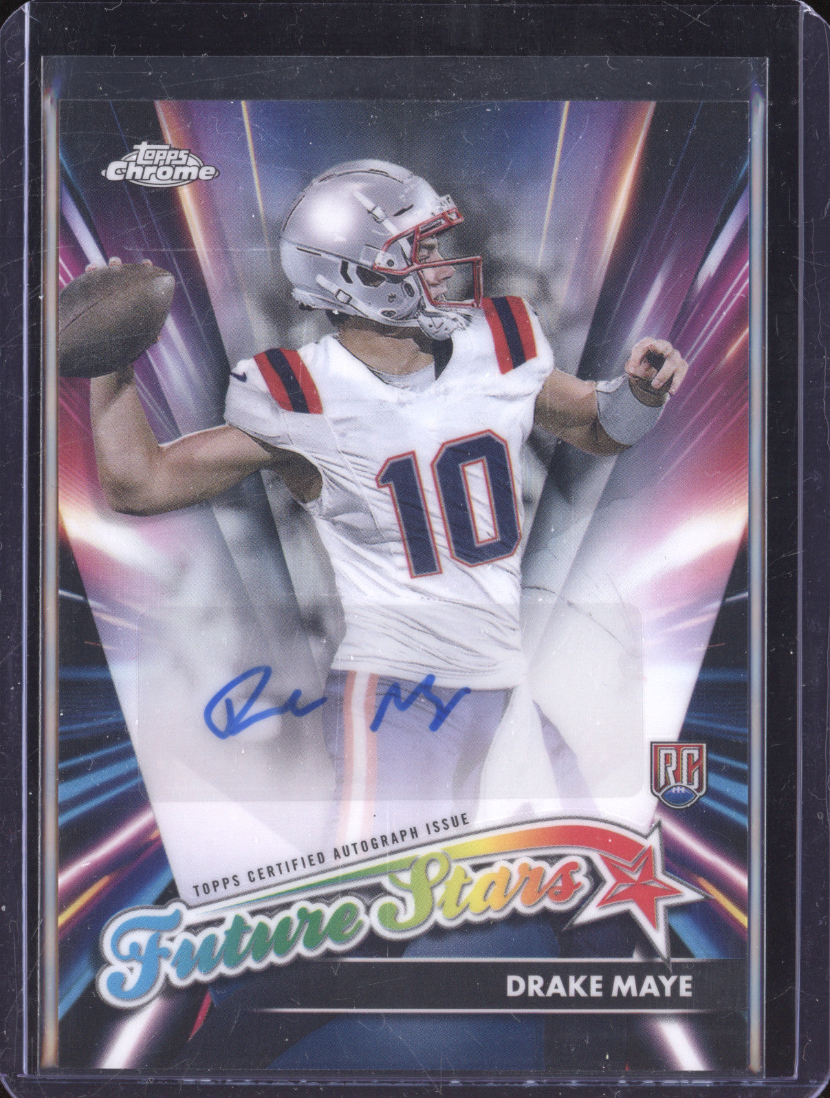 Drake Maye 2024 Topps Chrome FSA-DM Future Stars Rookie Auto RC