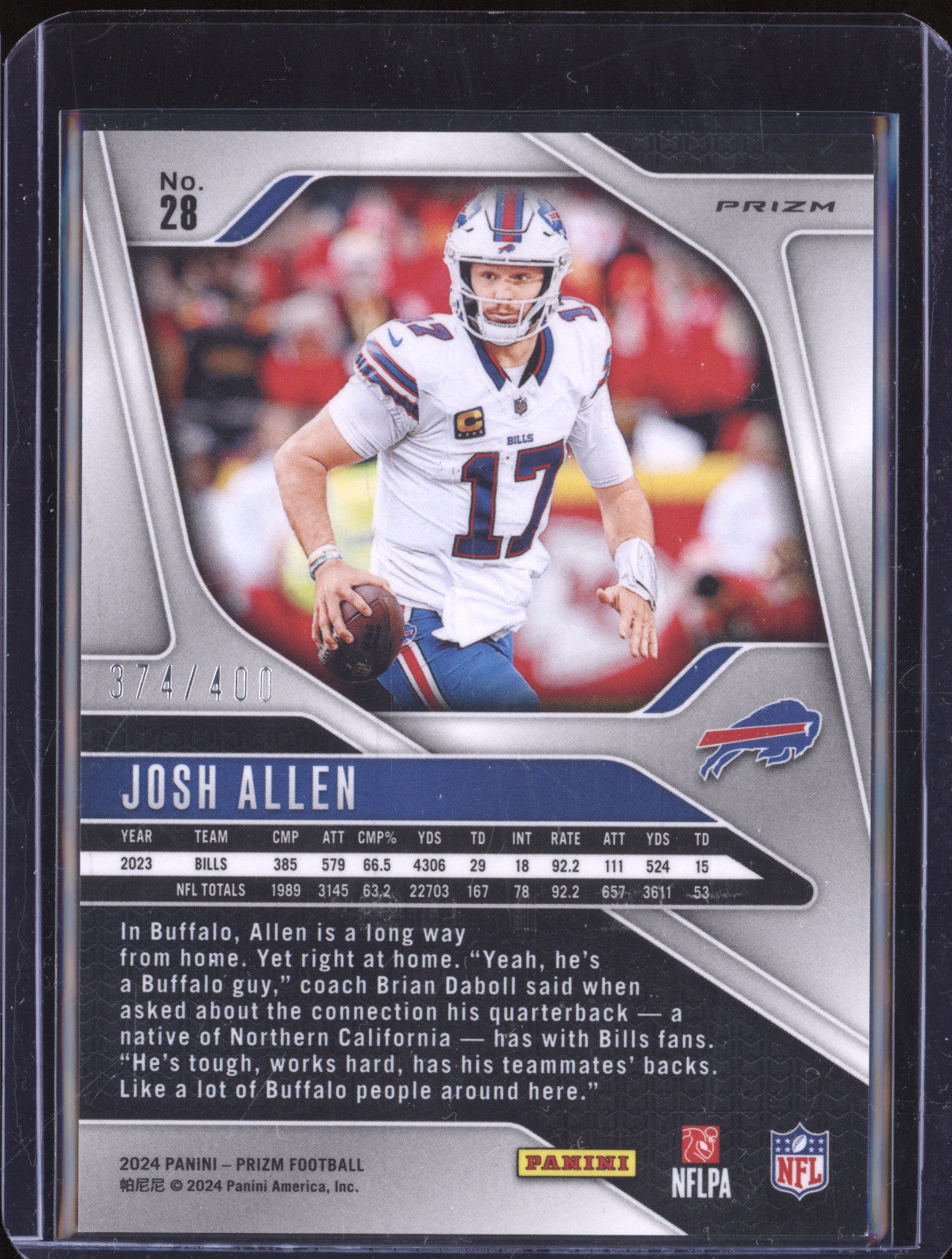 Josh Allen 2024 Panini Prizm 28 Pandora 374/400