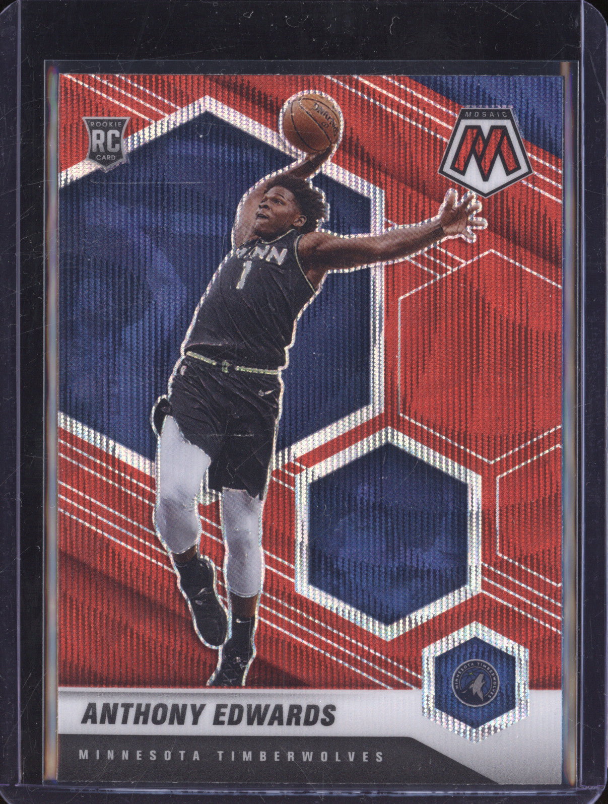 Anthony Edwards 2020-21 Panini Mosaic 201 Red Wave RC