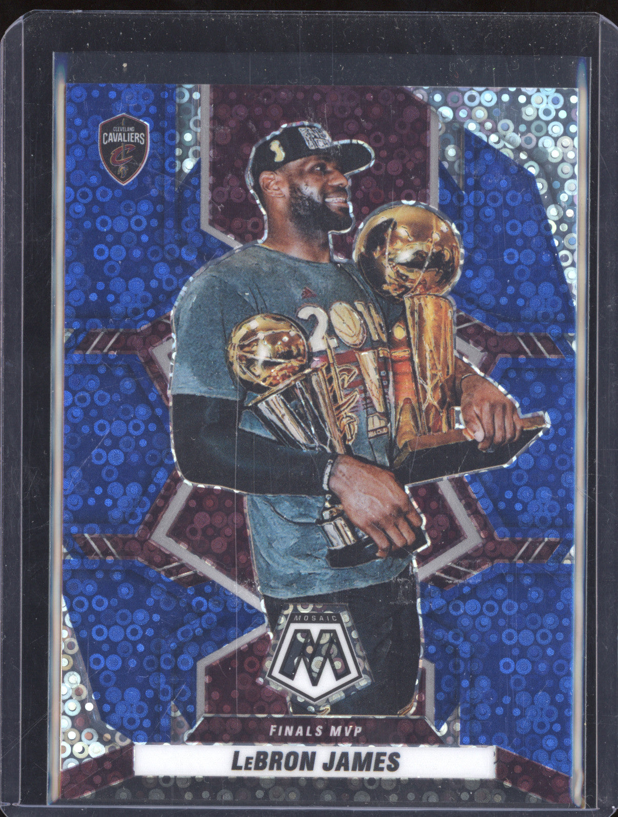 LeBron James 2021-22 Panini Mosaic 298 Blue Fast Break 1/85