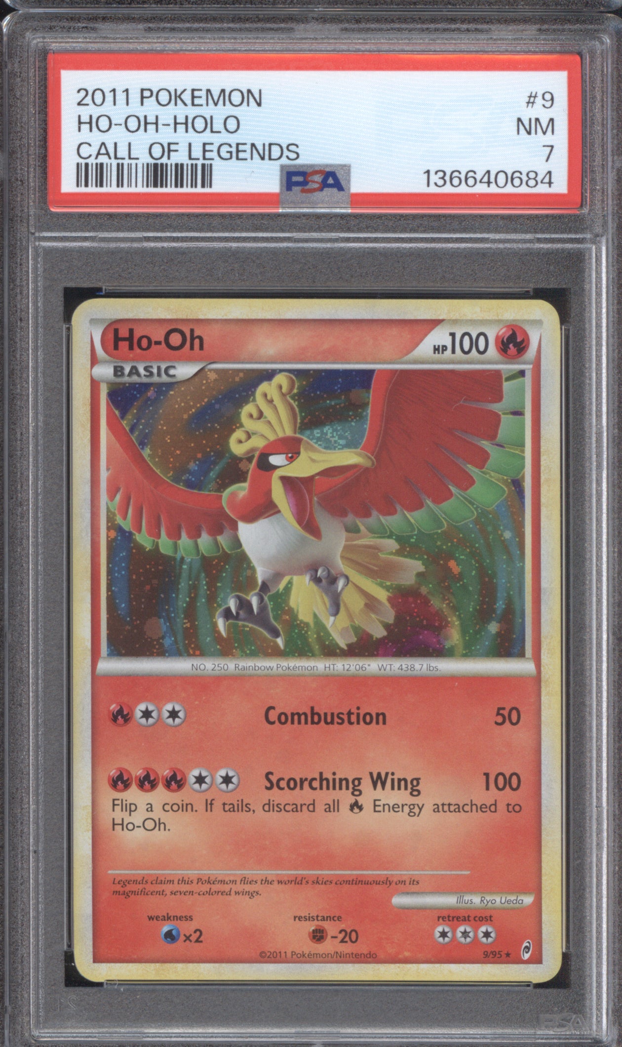 Ho-Oh 2011 Pokemon Call of Legends 9/95 Holo PSA 7