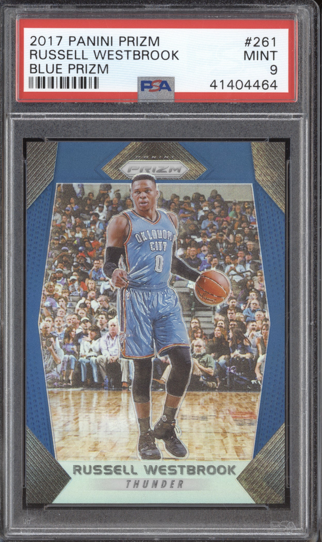 2017 Panini Prizm 261 Russell Westbrook Blue Prizm /199 PSA 9