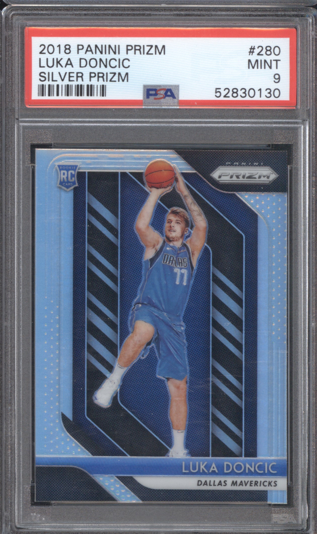 Luka Doncic 2018 Panini Prizm 280 Silver Prizm RC PSA 9