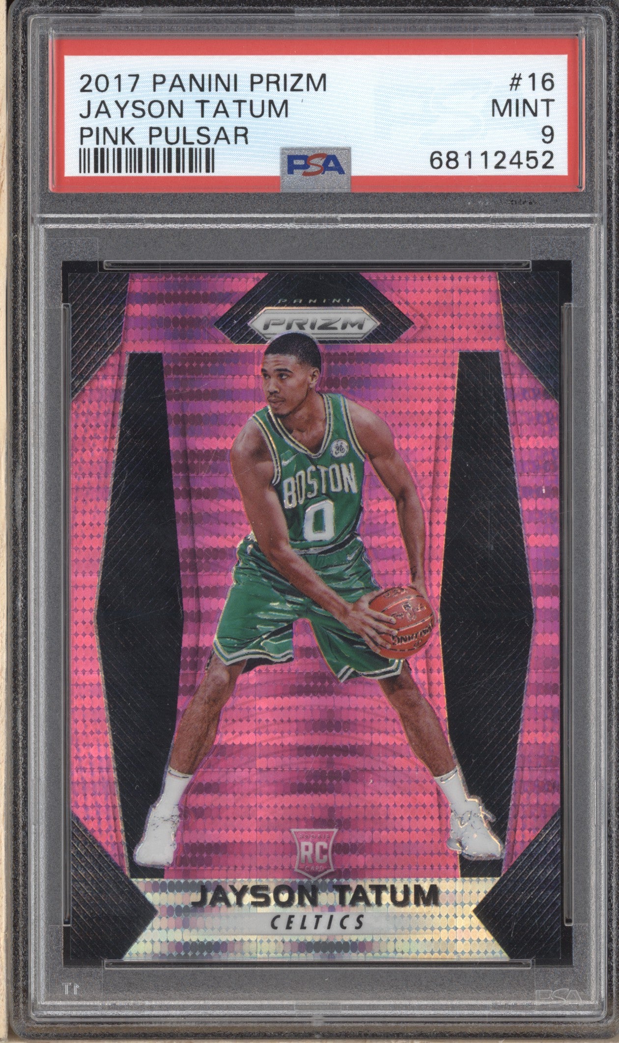 Jayson Tatum 2017-18 Panini Prizm 16 Pink Pulsar RC 24/42 PSA 9