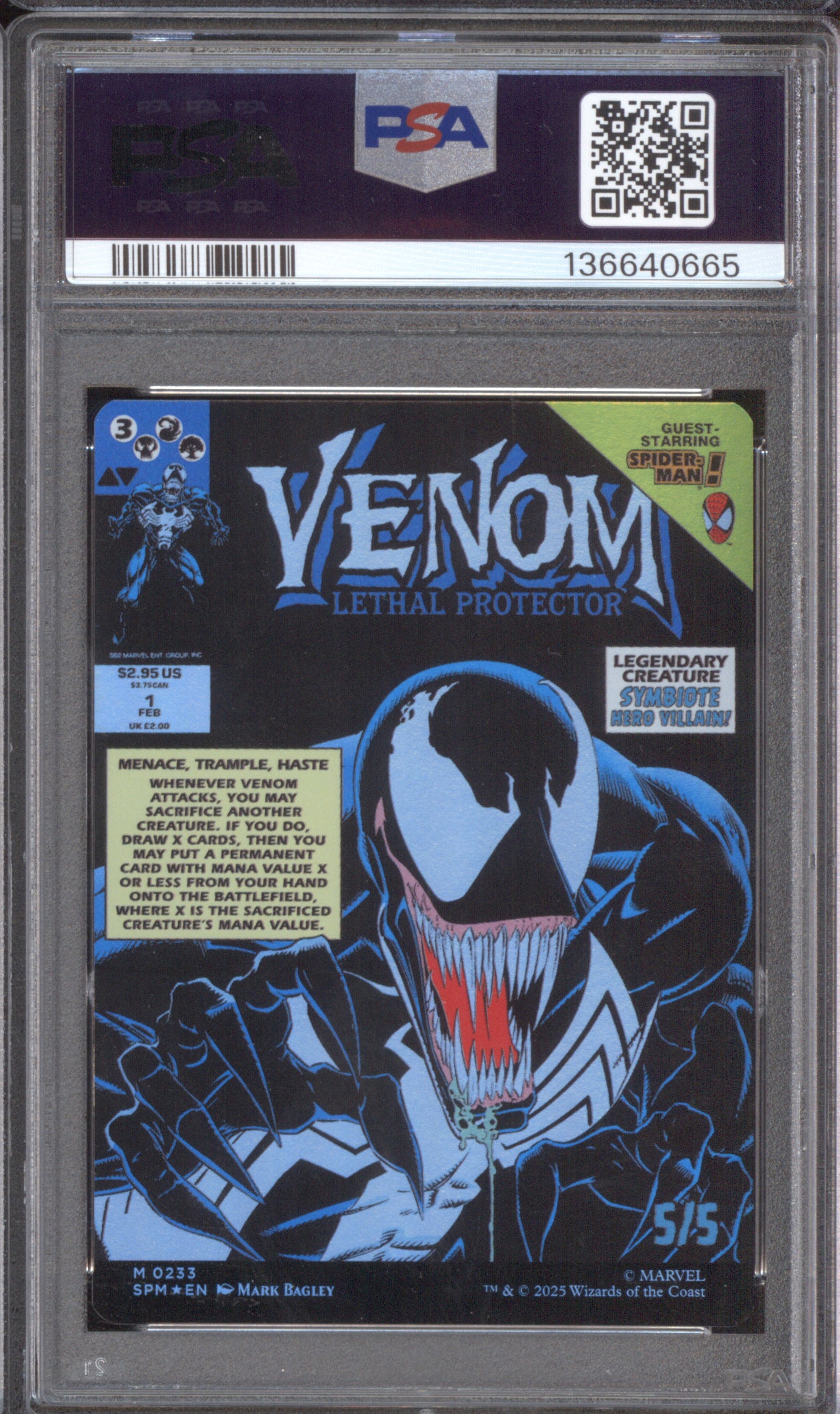 2025 MTG Marvel Spider-Man Eddie Brock Classic Comic-Foil 0233 PSA 9