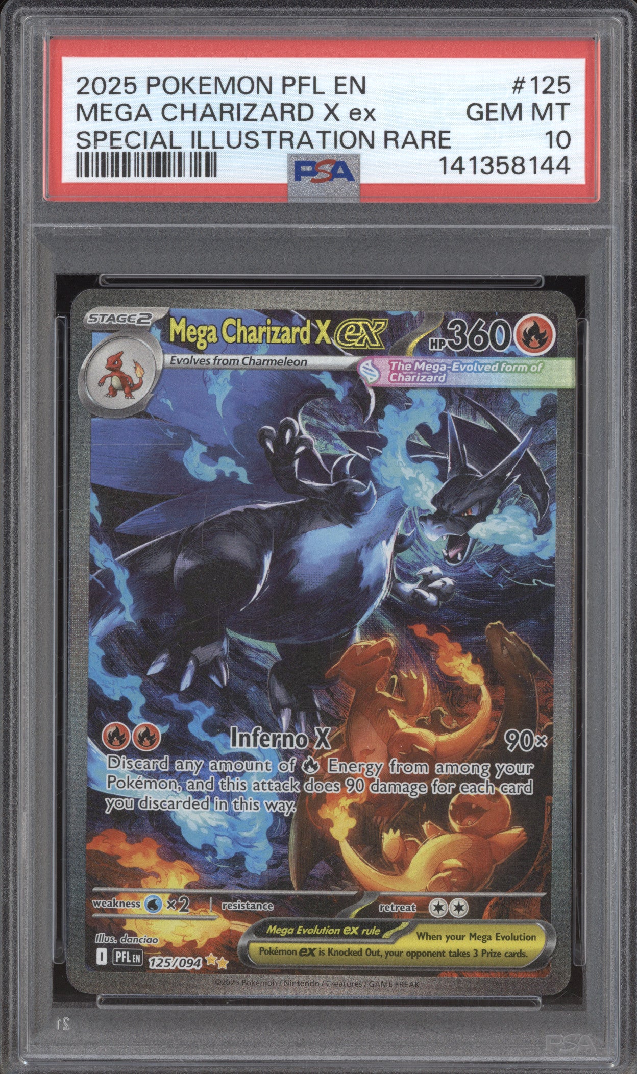 Mega Charizard X Ex Pokemon Phantasmal Flames PFL 125/094 SIR PSA 10
