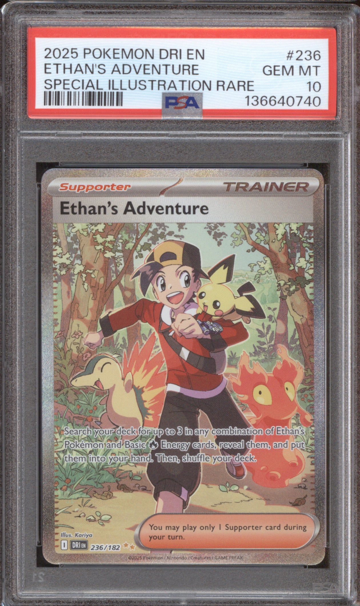 Ethan's Adventure 2025 Pokemon Destined Rivals DRI 236/182 SIR PSA 10
