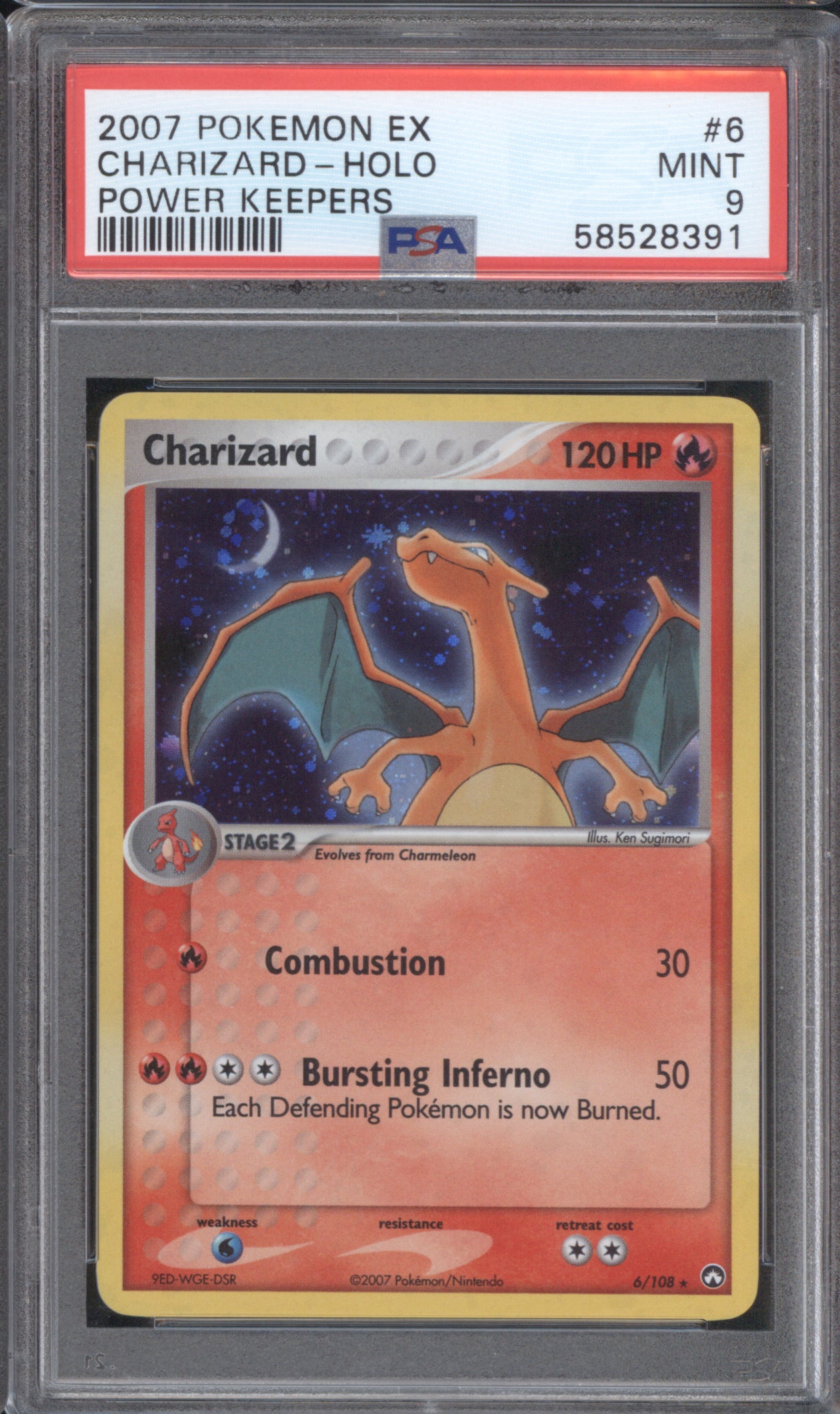 Charizard 2007 Pokemon Power Keepers 6/108 Holo PSA 9