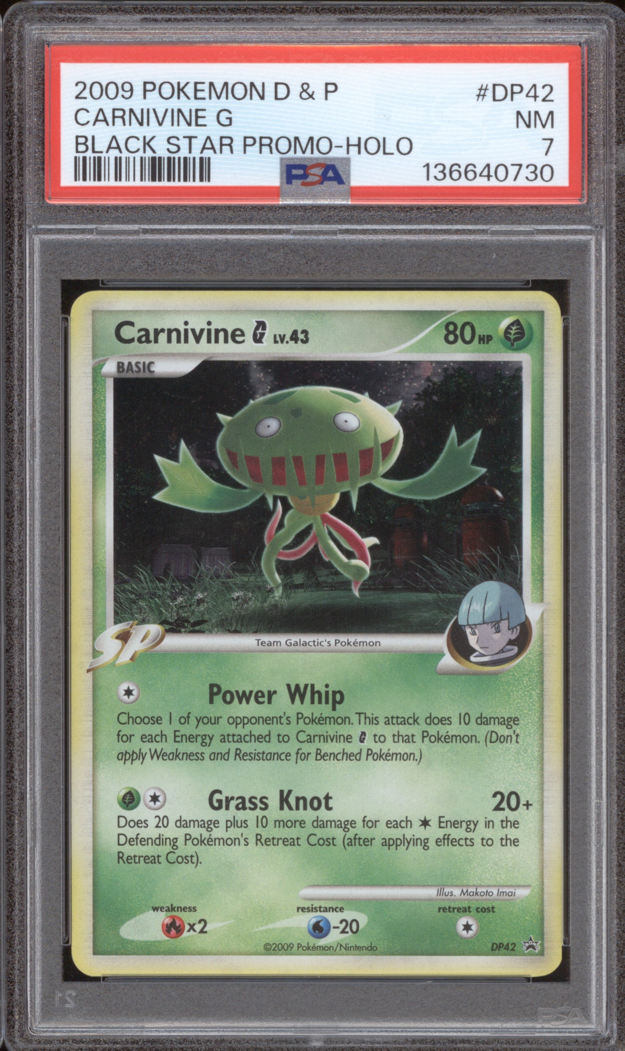 Carnivine 2009 Pokemon Diamond & Pearl DP42 Black Star Promo PSA 7