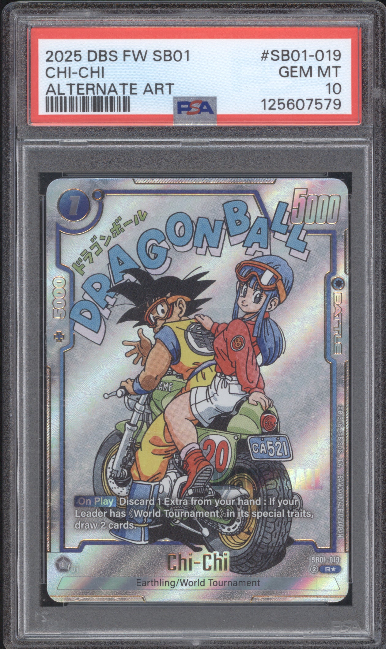 Chi-Chi 2025 Dragon Ball Fusion World SB01-019 Alternate Art PSA 10