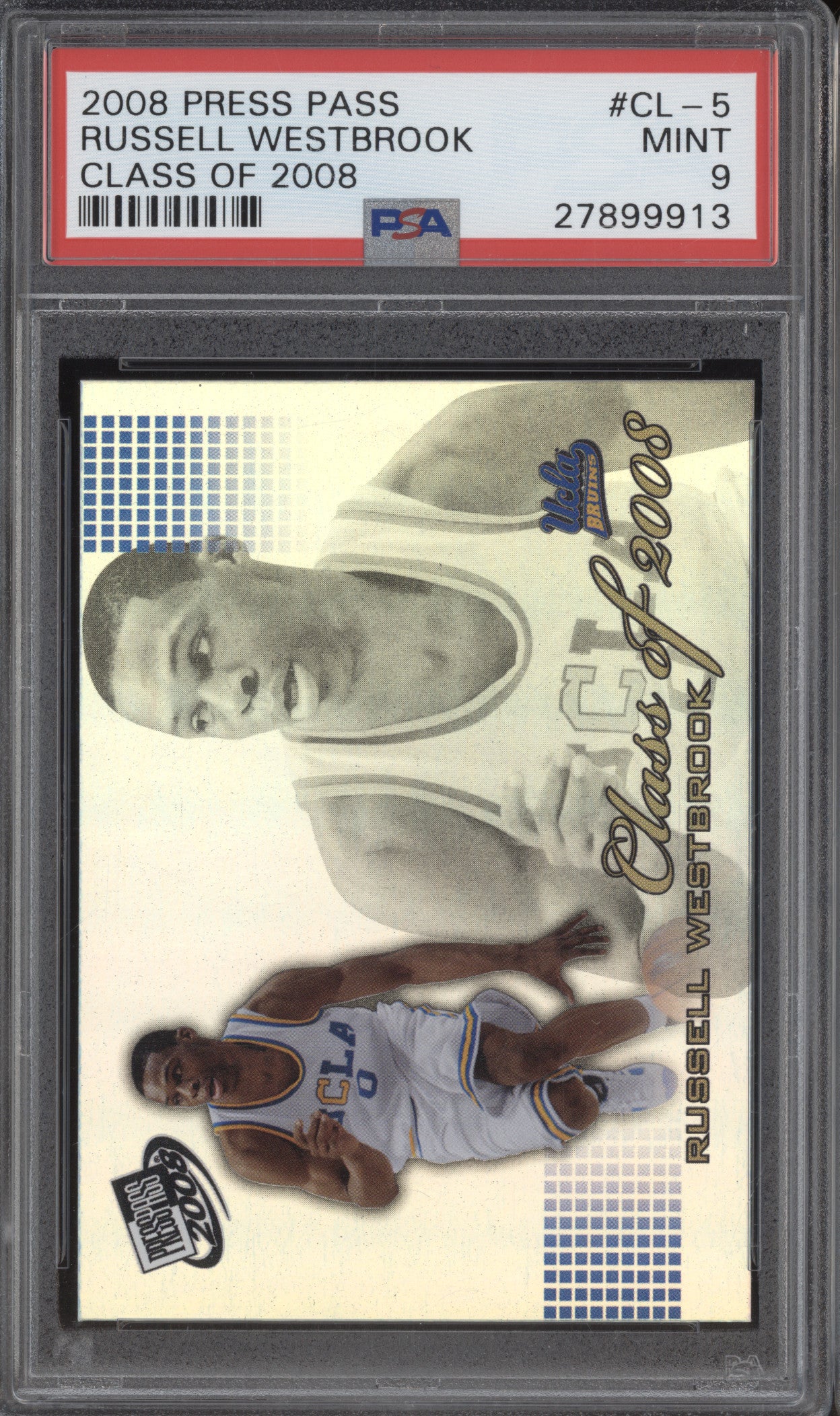 2008 Press Pass CL-5 Russell Westbrook Class of 2008 PSA 9
