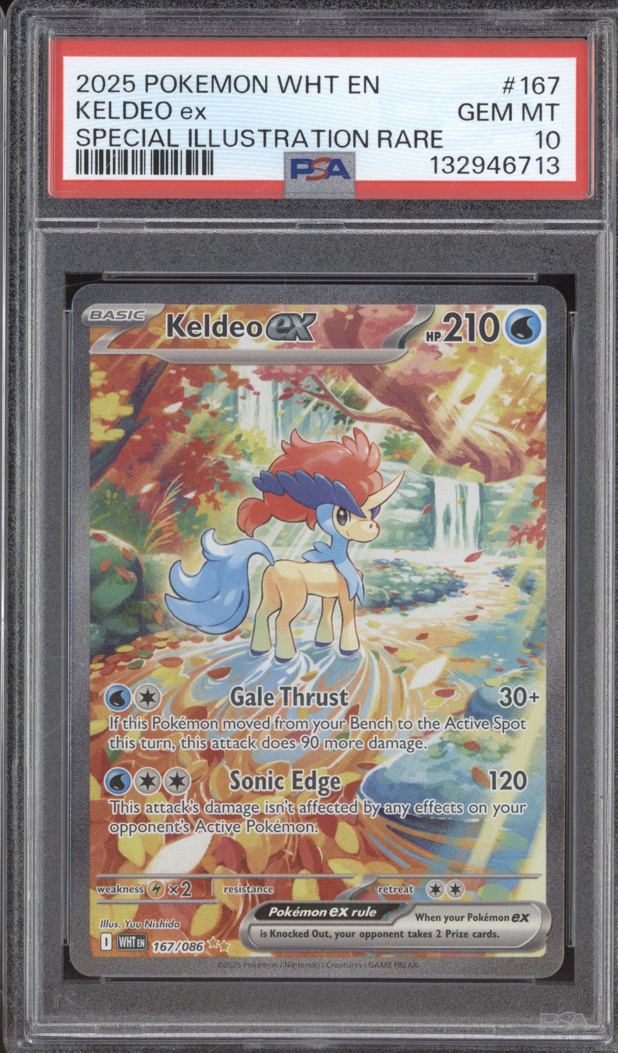 Keldeo ex 2025 Pokemon White Flare WHT 167/086 White Flare PSA 10