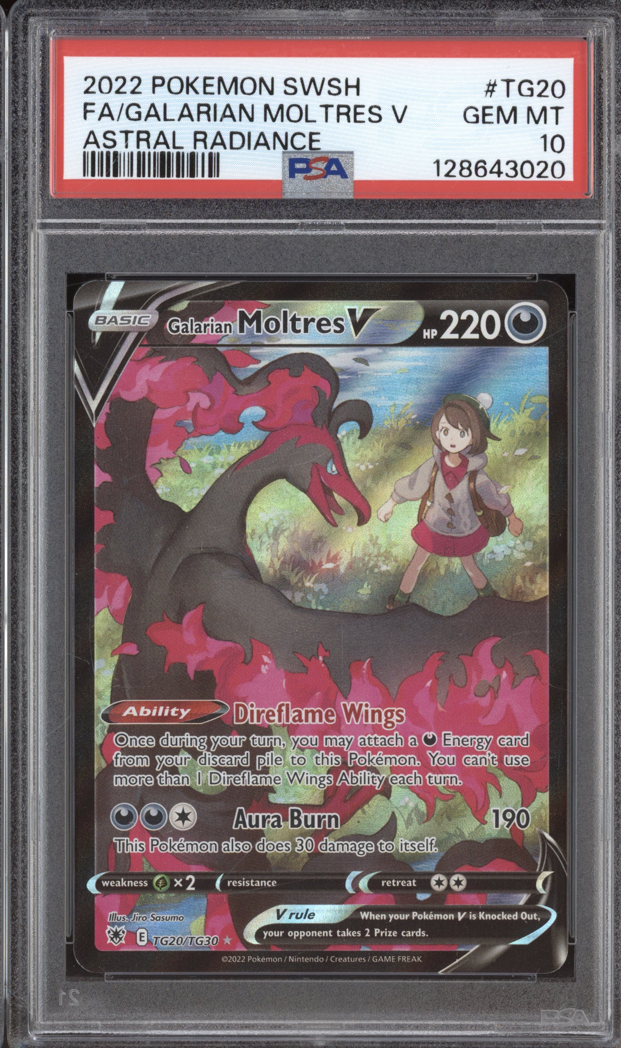 2022 Pokemon Astral Radiance TG20/TG30 Galarian Moltres V Full Art PSA 10
