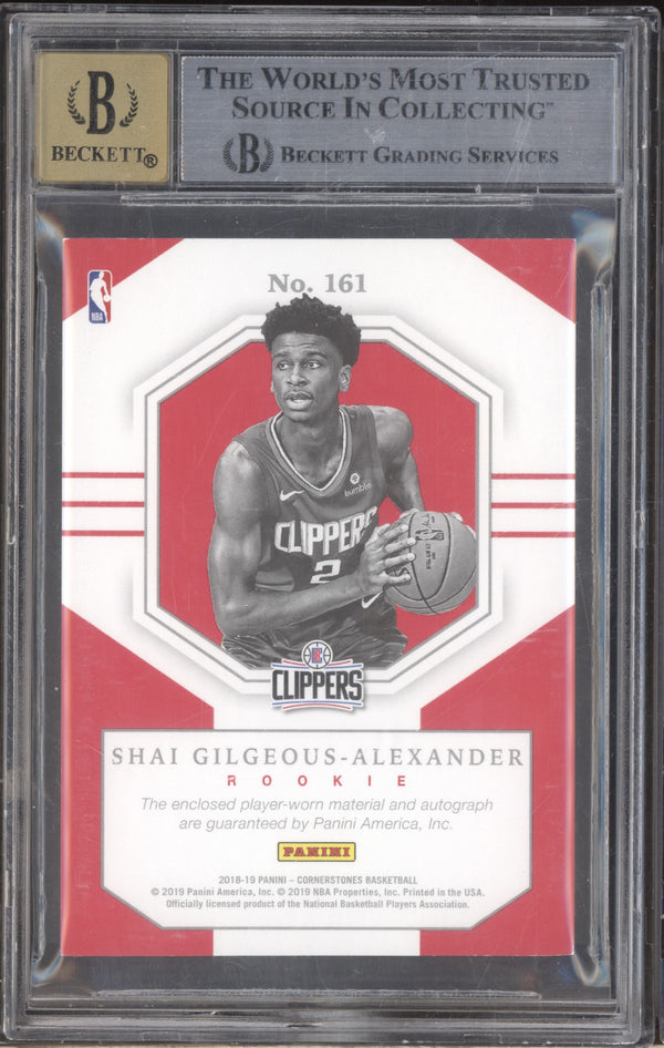 Shai Gilgeous-Alexander 2018 Panini Cornerstones Jersey Auto RC /199 BGS 7.5/10