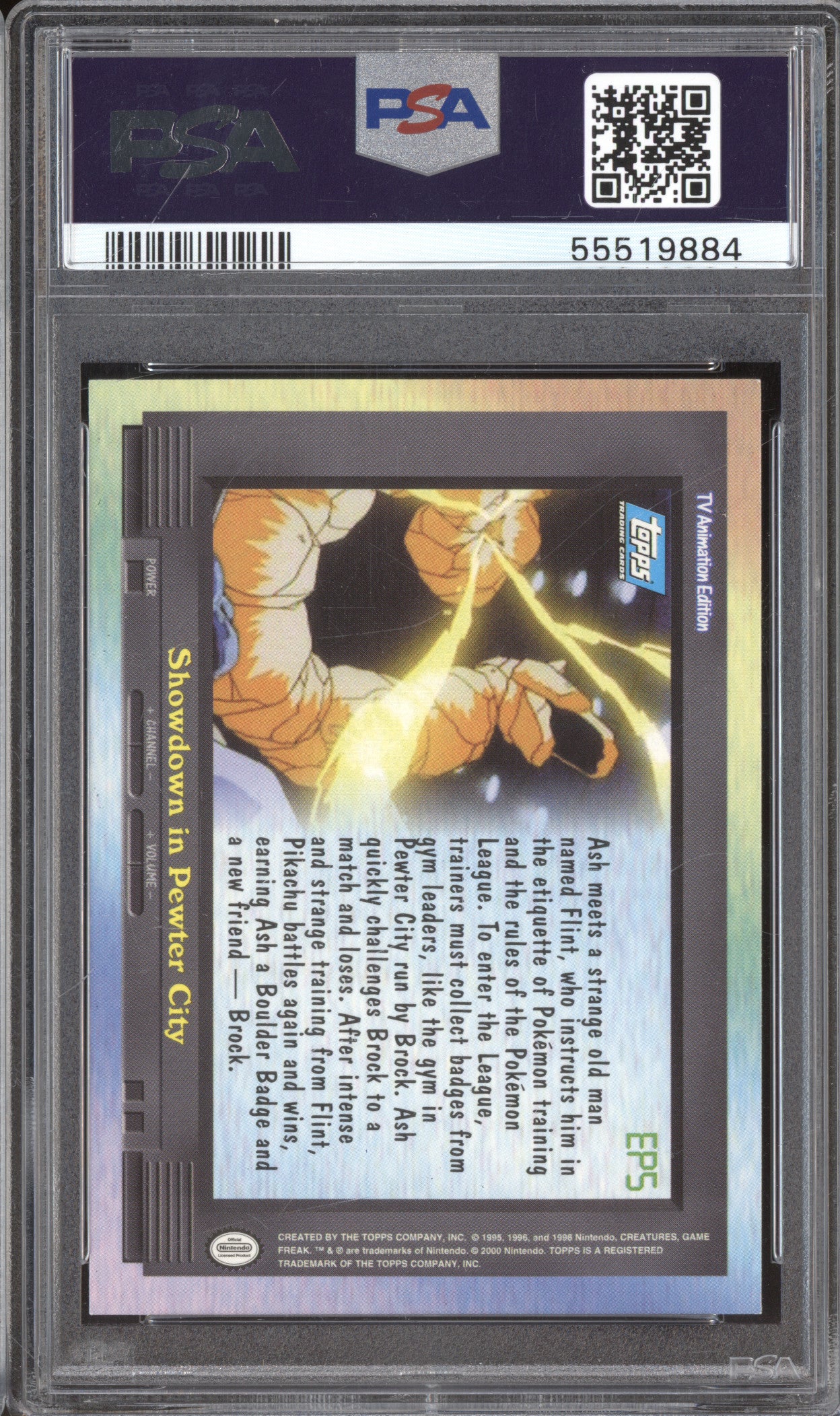 2000 Pokemon Topps TV Animation Series 2 EP5 Pikachu Foil PSA 9