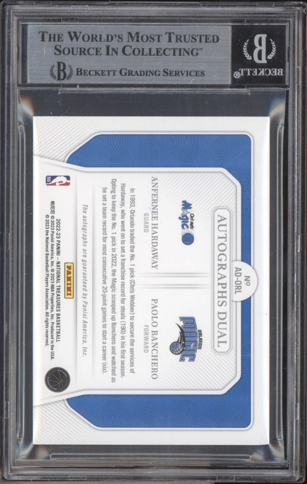 Paolo Banchero Hardaway 2022-23 Panini National Treasures Dual Auto RC /25 BGS 8