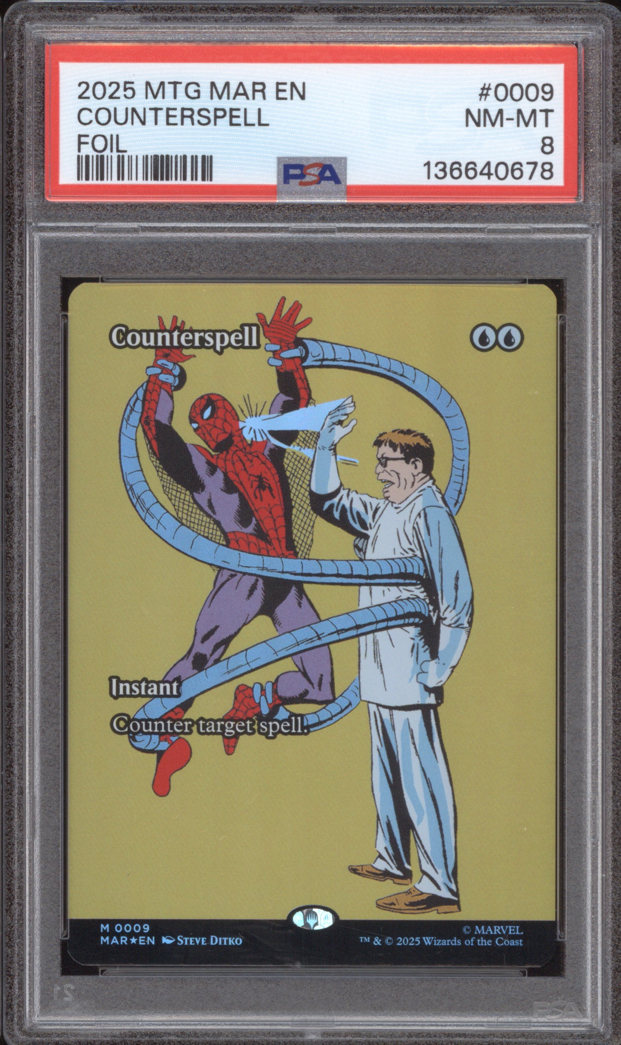 2025 MTG Marvel's Spider-Man 0009 Counterspell Foil PSA 8