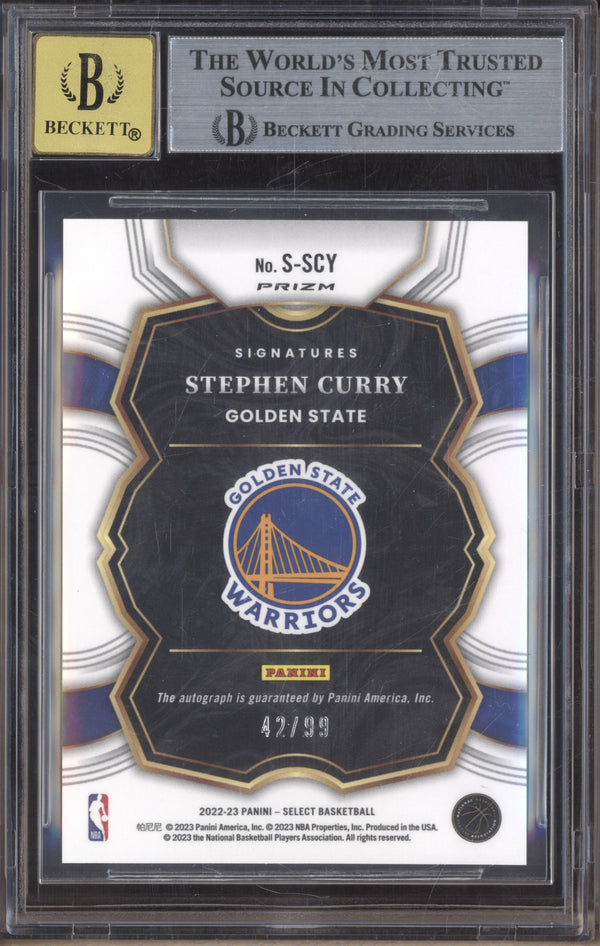 Stephen Curry 2022-23 Panini Select 11 Signatures Auto 42/99 BGS 9/10
