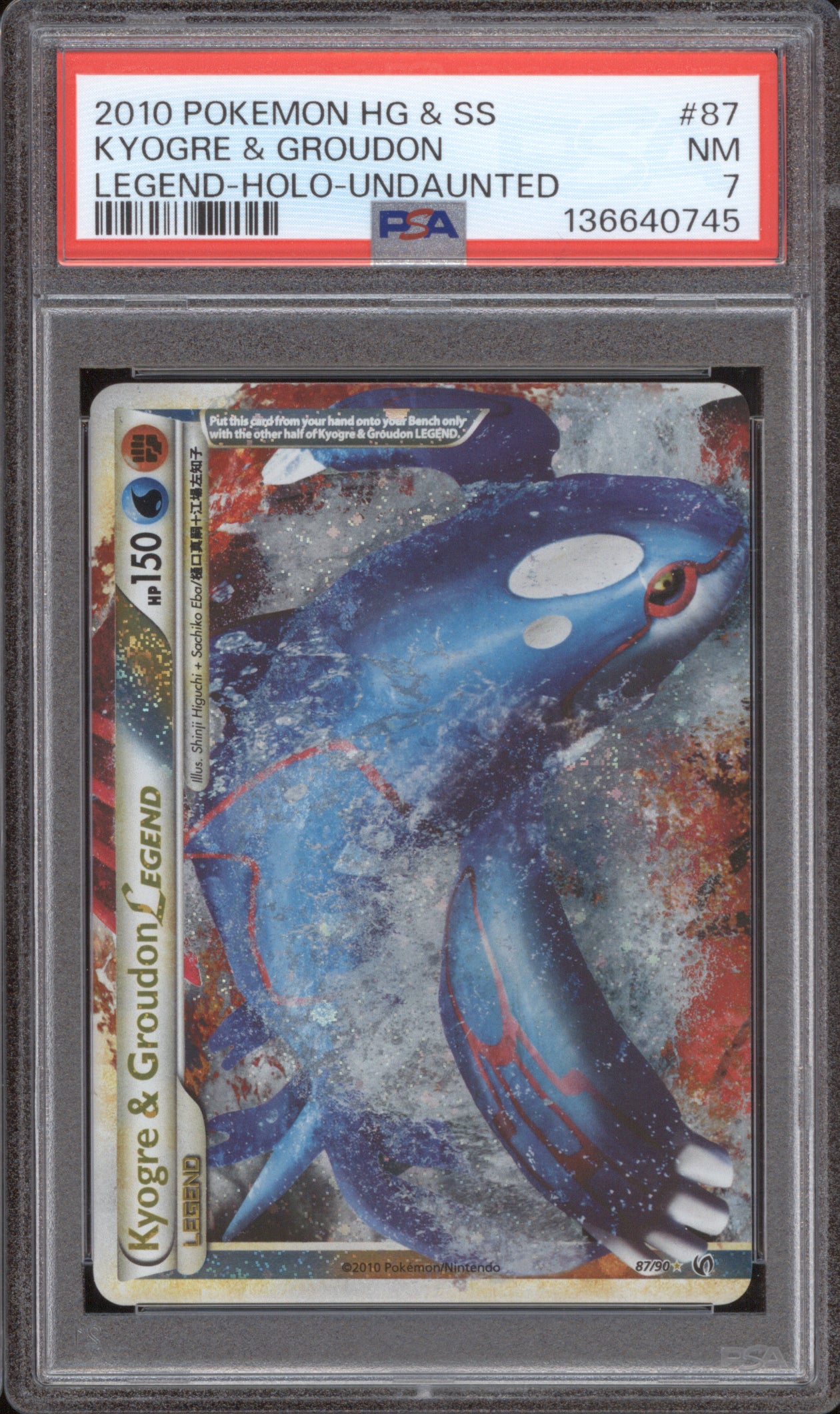 Kyogre & Groudon Legend 2010 Pokemon HeartGold & SoulSilver 87/90 Holo PSA 7
