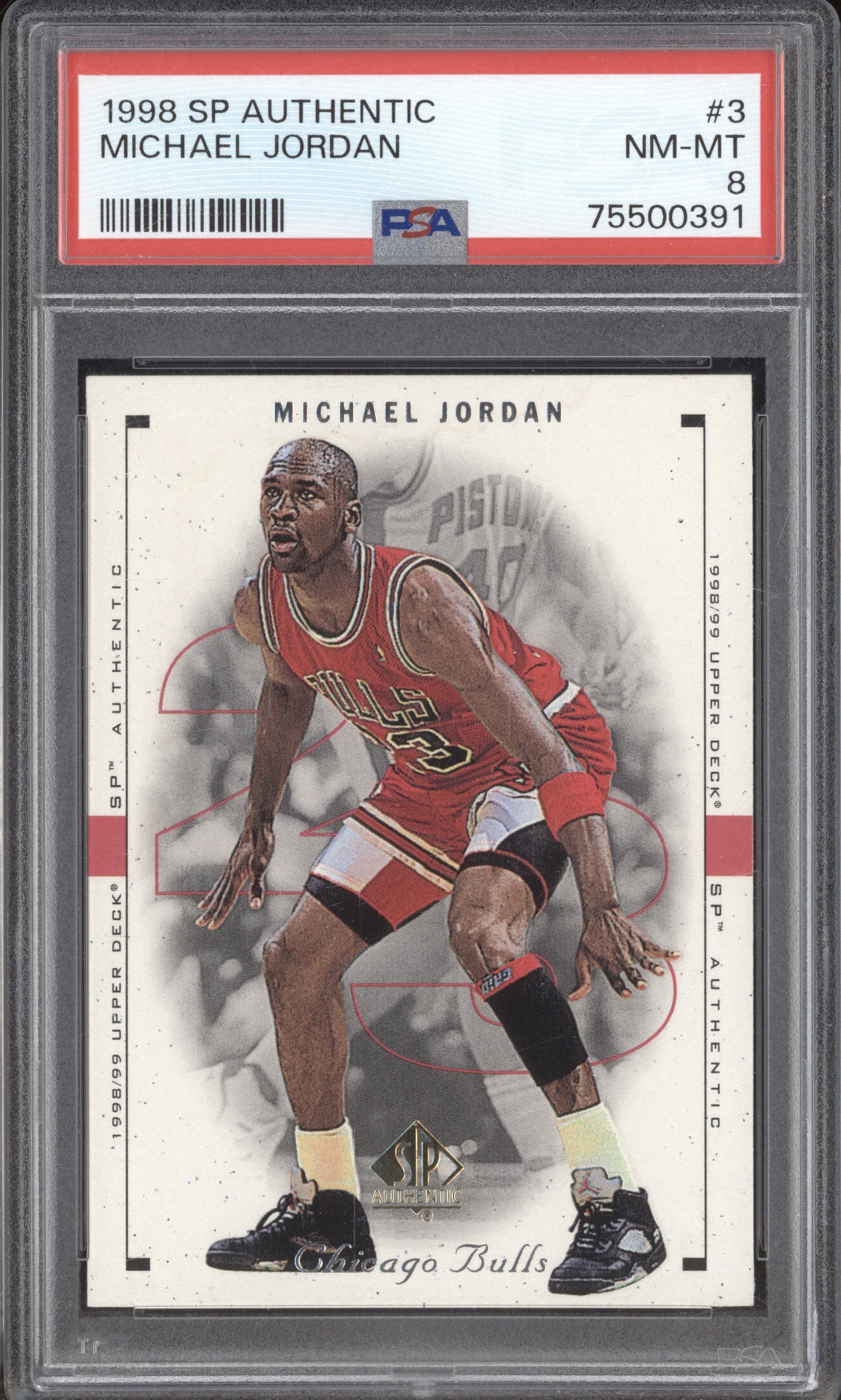 Michael Jordan 1998 Upper Deck SP Authentic 3 PSA 8